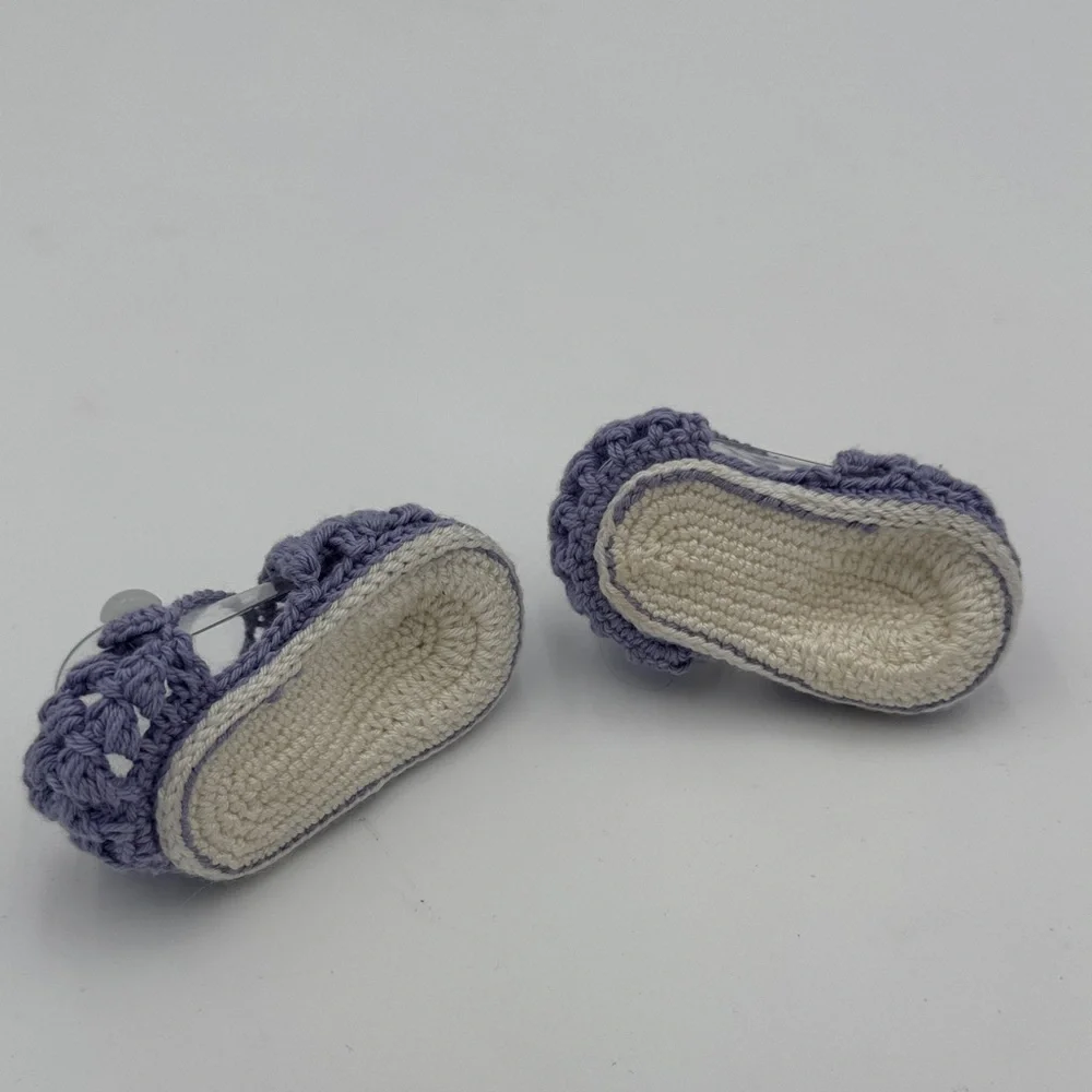 Handmade Purple Crochet Baby Shoes
